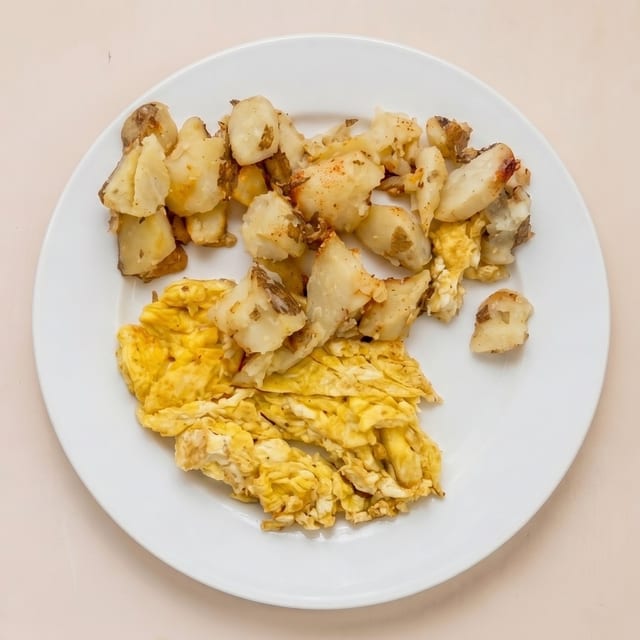 Eggs with Home Fries and Toast.